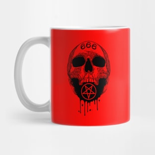 666 skull pentagram Mug